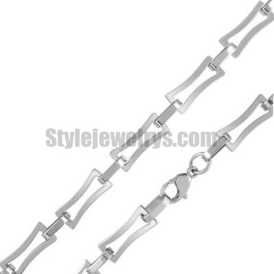 Stainless steel jewelry Chain 50cm - 55cm fancy Geometric link chain necklace w/lobster 6mm ch360279